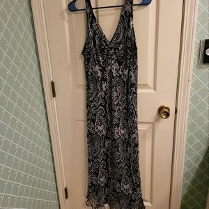 ICE black and white lined silk dress